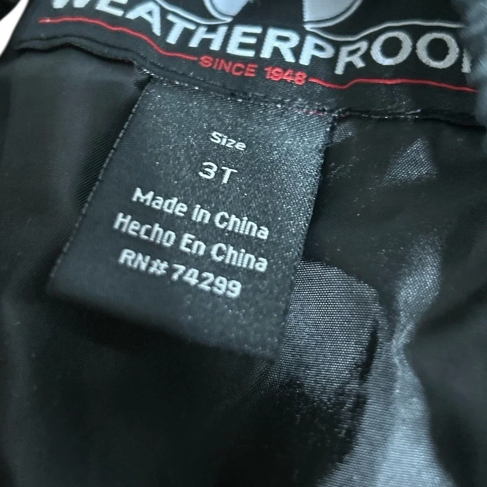 Kids Weatherproof Snow Bib‎ Ski Pants Size 3T Black Insulated Waterproof
